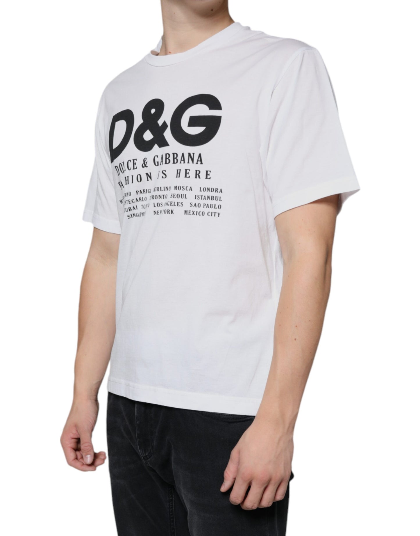 Повсякденна футболка Dolce &amp; Gabbana з білої бавовни та логотипом DG