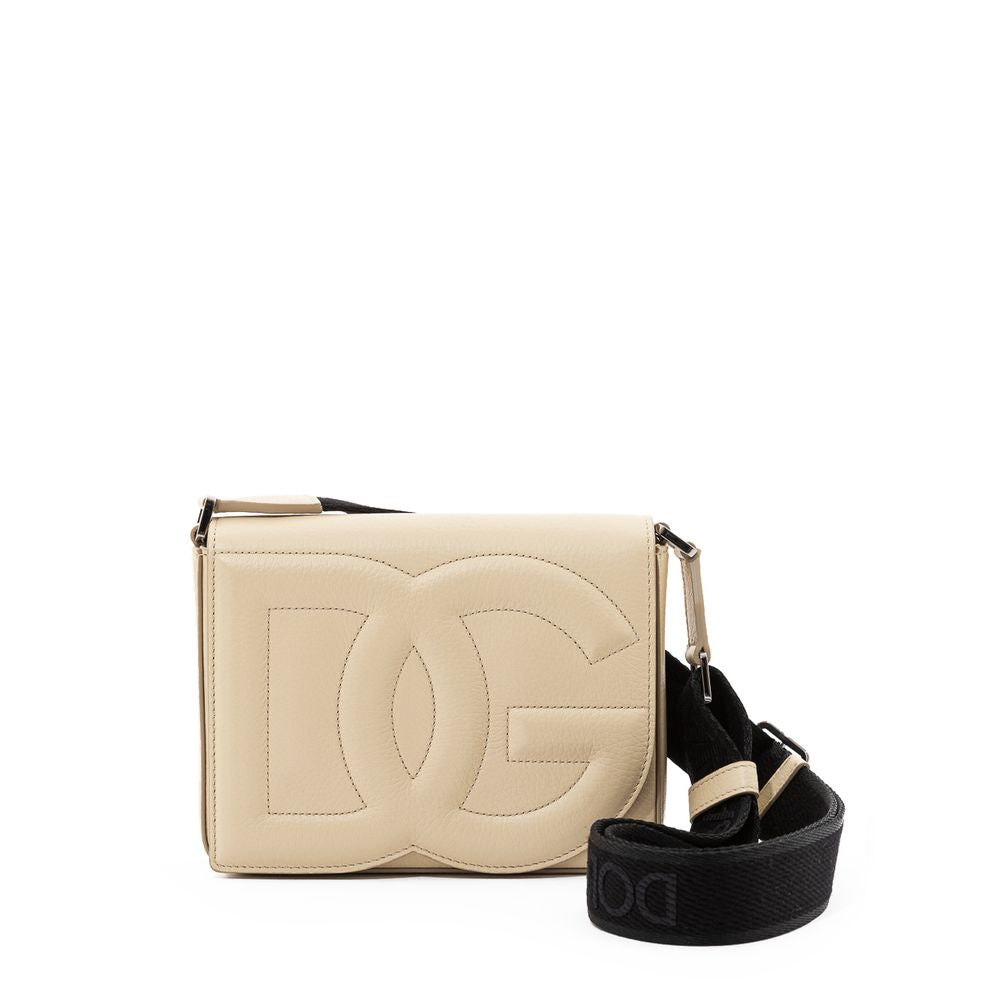 Бежева шкіряна сумка Dolce &amp; Gabbana