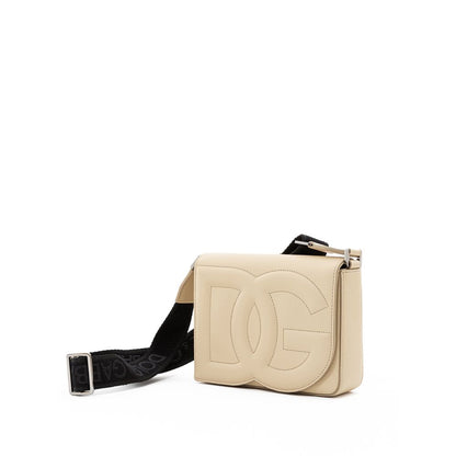 Бежева шкіряна сумка Dolce &amp; Gabbana
