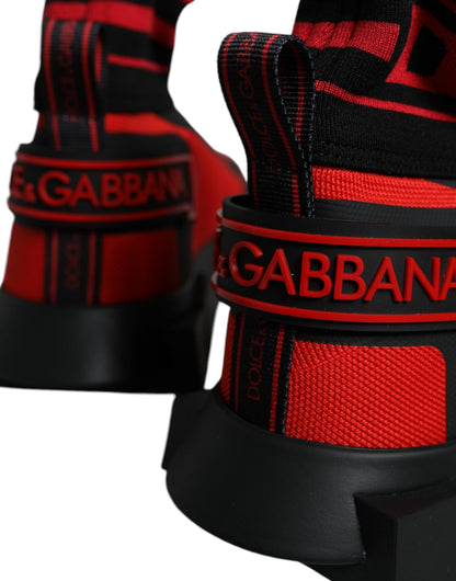 Високі кросівки Dolce &amp; Gabbana з червоної чорної тканини Sorrento
