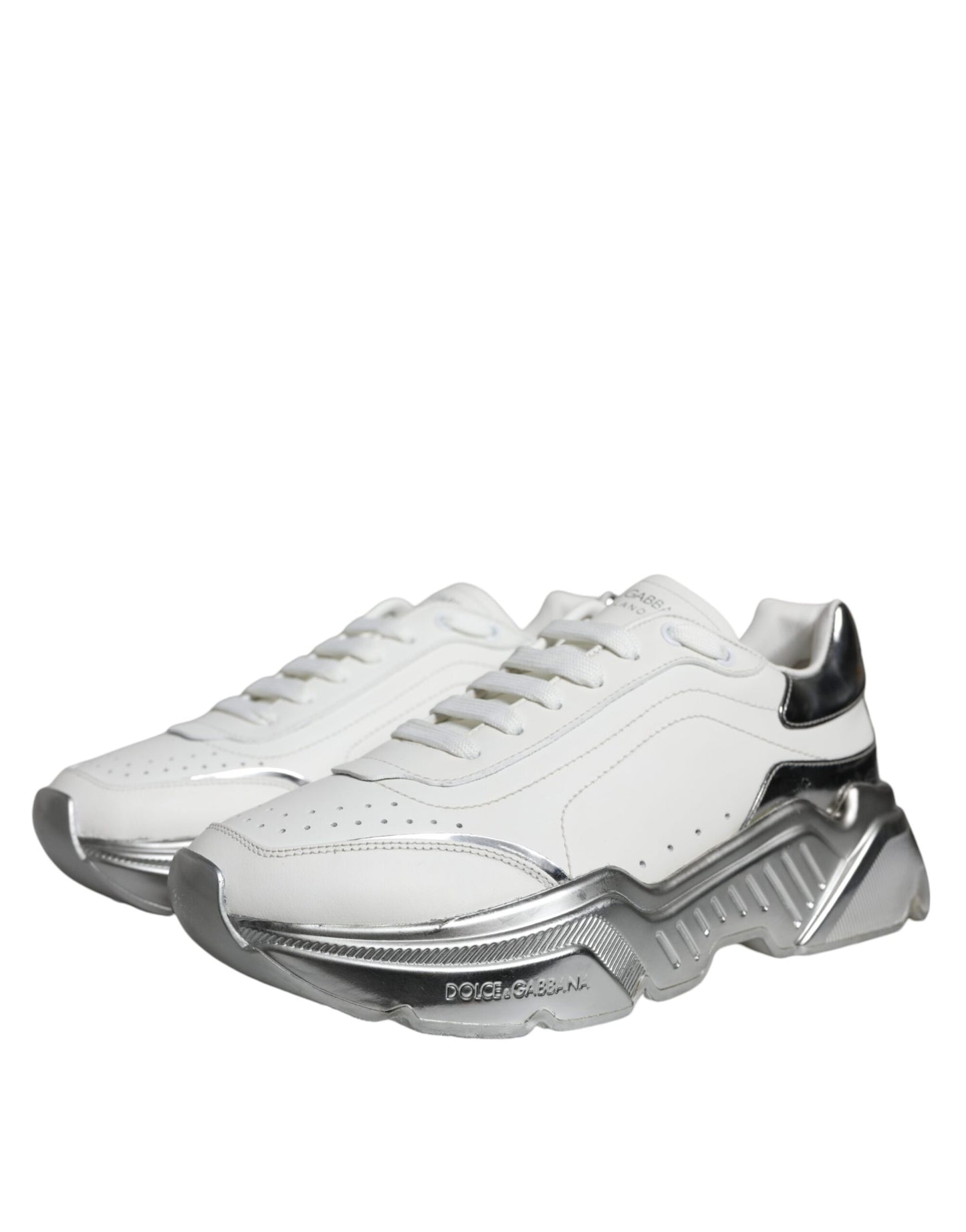 Dolce &amp; Gabbana White Silver Daymaster Низькі кросівки