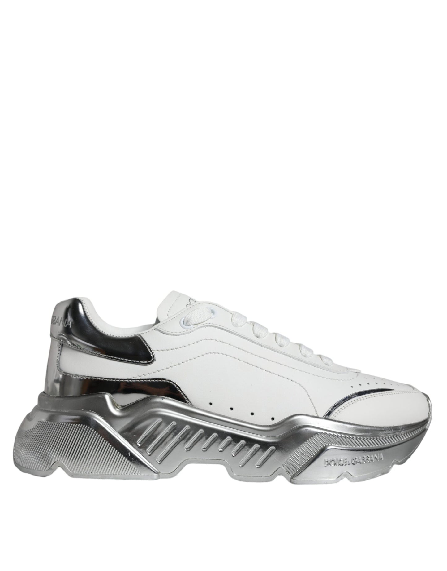 Dolce &amp; Gabbana White Silver Daymaster Низькі кросівки
