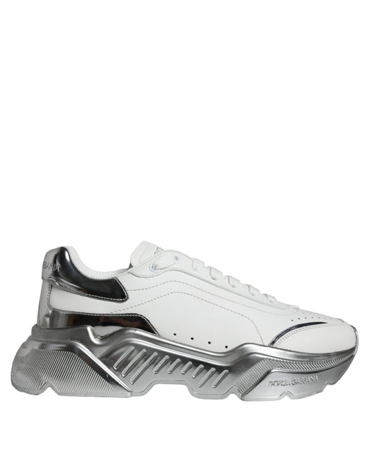 Dolce &amp; Gabbana White Silver Daymaster Низькі кросівки