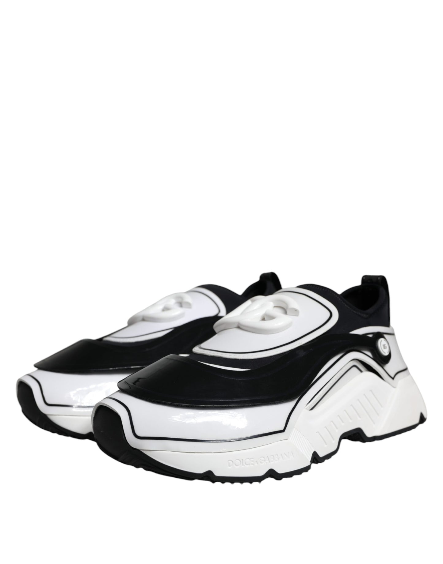 Кросівки Dolce &amp; Gabbana White Black Logo Plaque Daymaster Sneakers