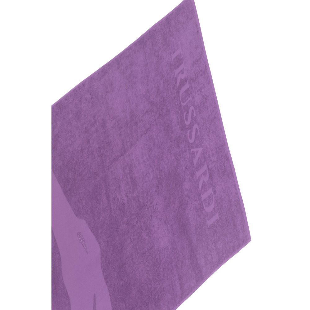 Чоловічий пляжний рушник Trussardi Beachwear Purple Cotton