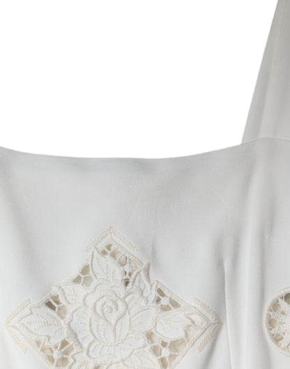 Облягаюча міді-сукня-футляр з білого мережива та віскози Dolce &amp; Gabbana