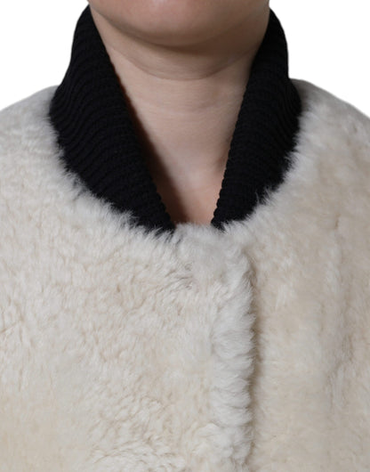 Куртка Burberry White WARRENFORD з дубленої шкіри