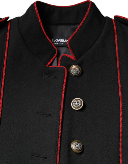 Чорний однобортний плащ Dolce &amp; Gabbana