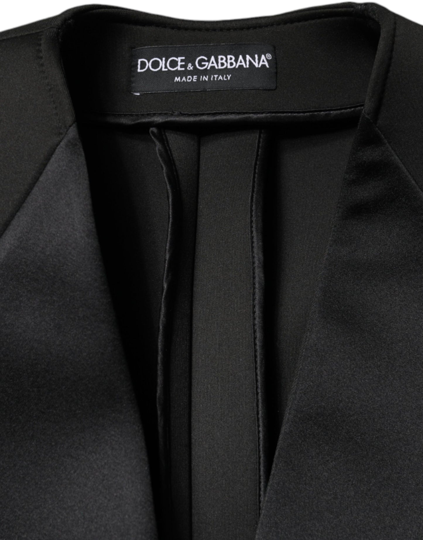 Чорний двобортний піджак з поліестеру Dolce &amp; Gabbana