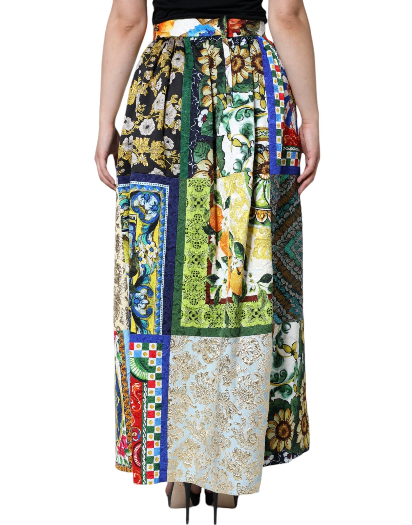 Довга максі-спідниця Dolce &amp; Gabbana у стилі Печворк у стилі Сицилія
