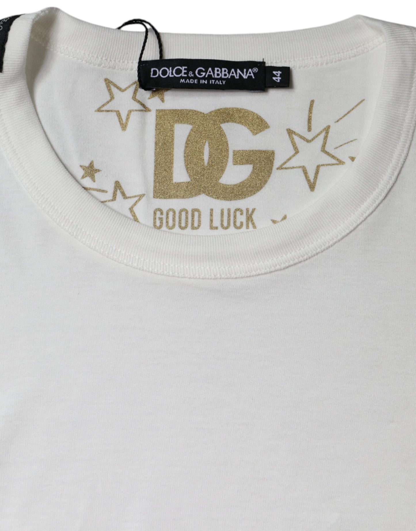 Біла бавовняна футболка з круглим вирізом і короткими рукавами Dolce &amp; Gabbana