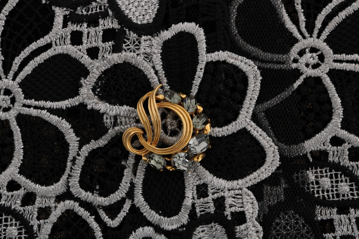 Елегантна мереживна міні-спідниця Dolce &amp; Gabbana з кришталевими деталями