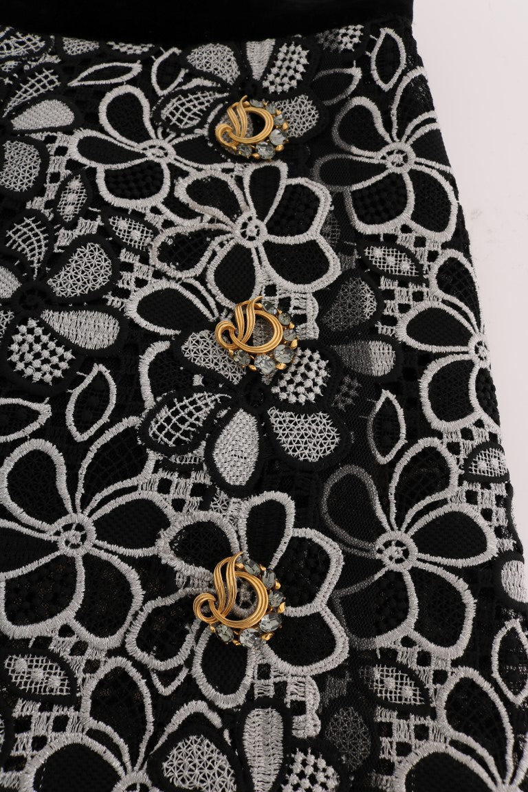 Елегантна мереживна міні-спідниця Dolce &amp; Gabbana з кришталевими деталями