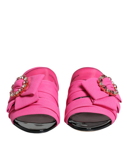 Босоніжки Dolce &amp; Gabbana Pink Black Crystal Slides