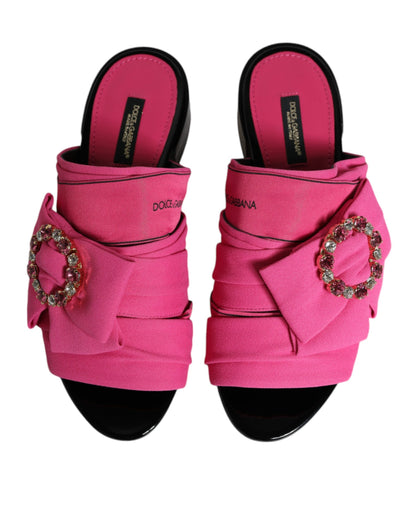 Босоніжки Dolce &amp; Gabbana Pink Black Crystal Slides