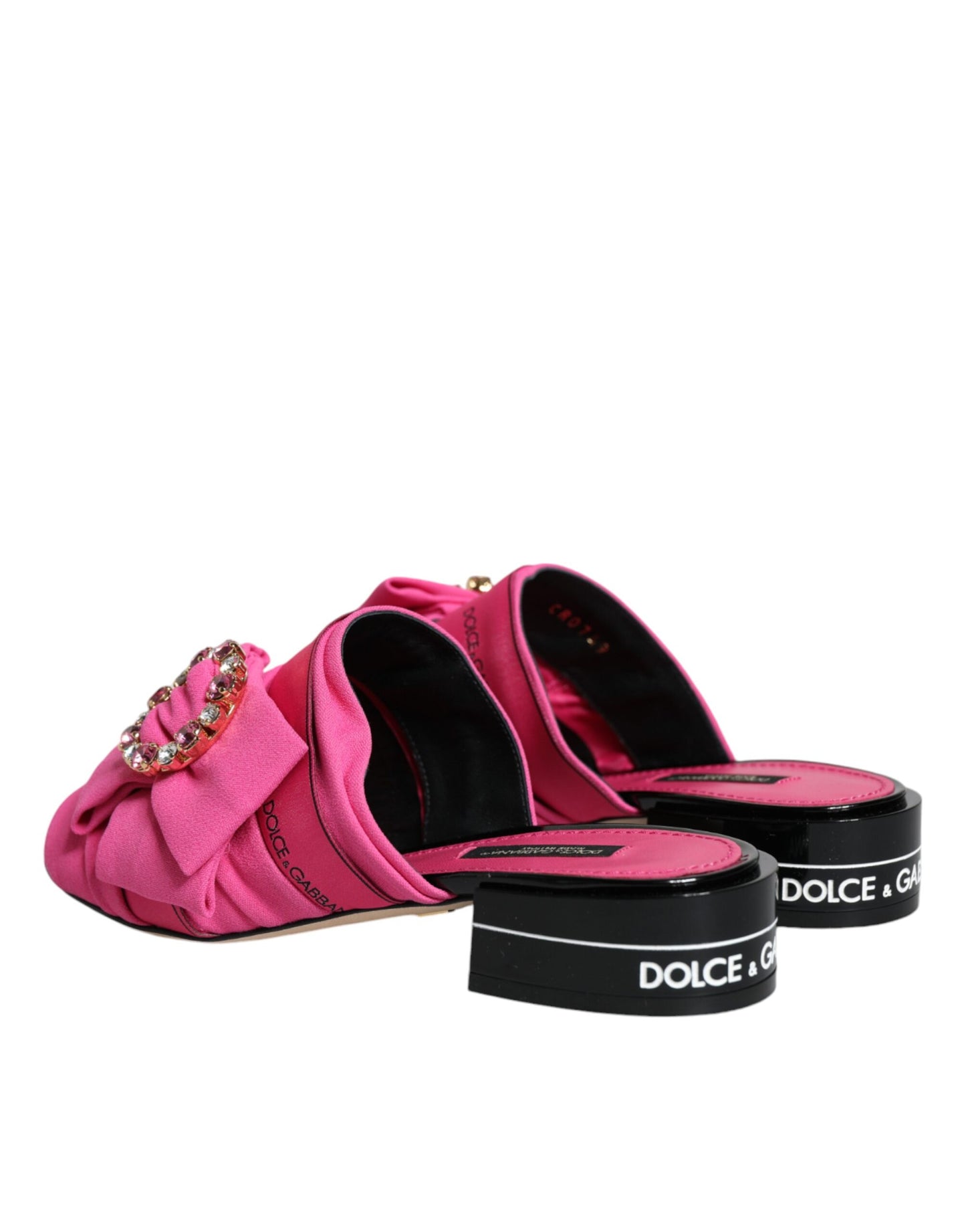 Босоніжки Dolce &amp; Gabbana Pink Black Crystal Slides