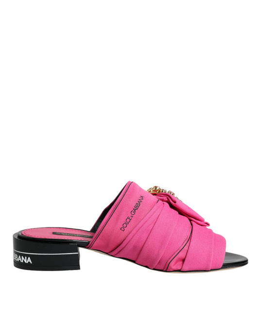 Босоніжки Dolce &amp; Gabbana Pink Black Crystal Slides