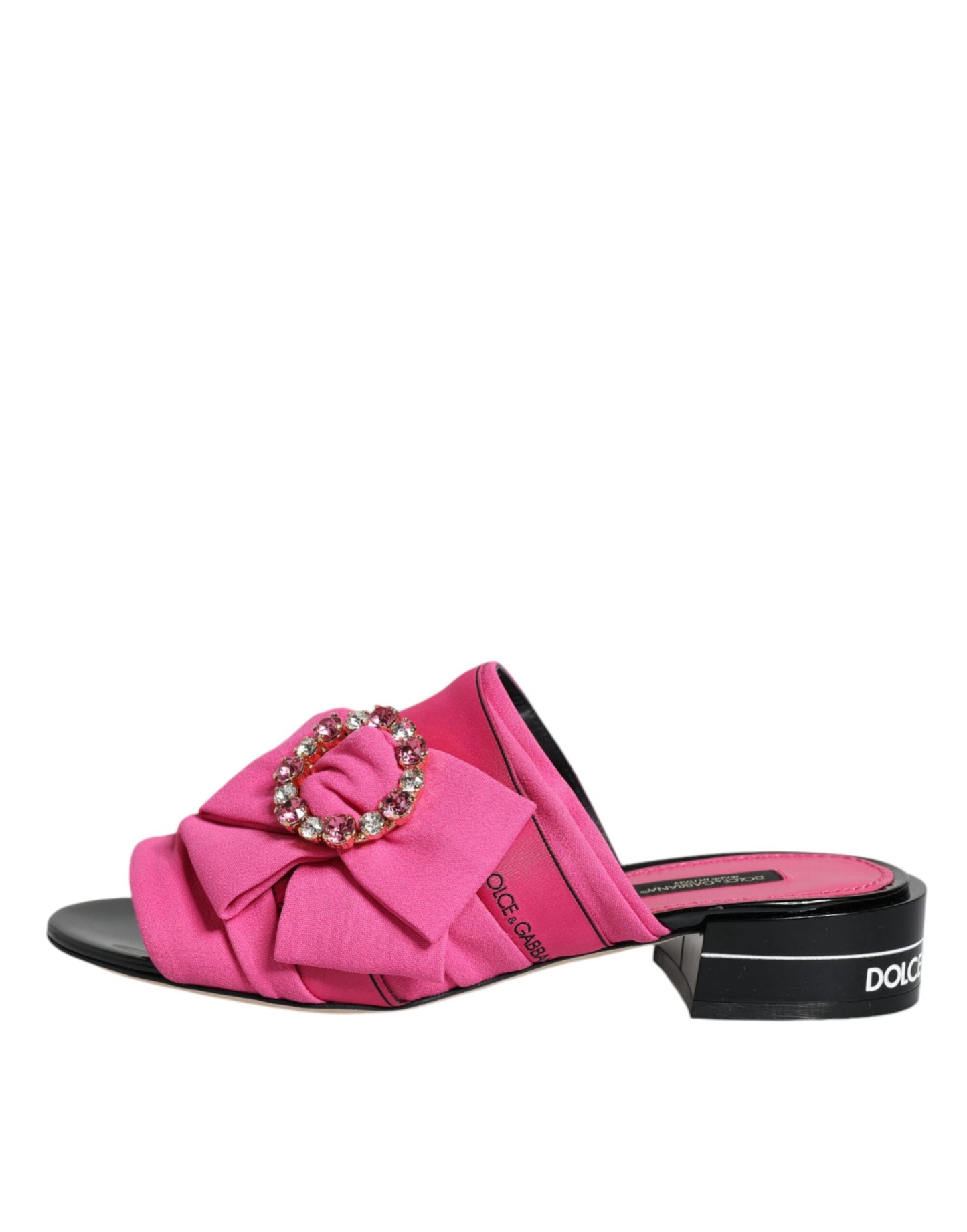 Босоніжки Dolce &amp; Gabbana Pink Black Crystal Slides