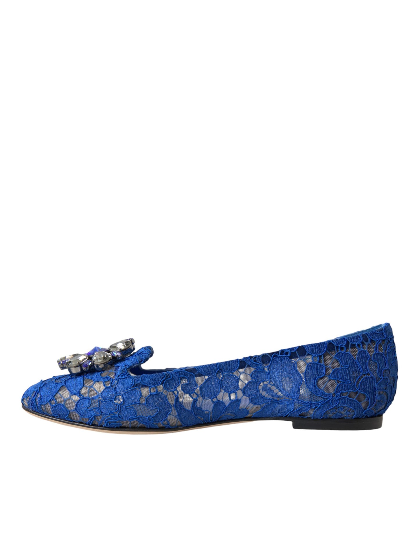 Dolce &amp; Gabbana Blue Lace Crystal балетки Лофери
