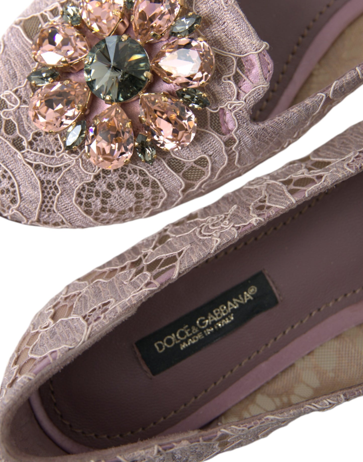 Балетки Dolce &amp; Gabbana з рожевими мереживами та лоферами