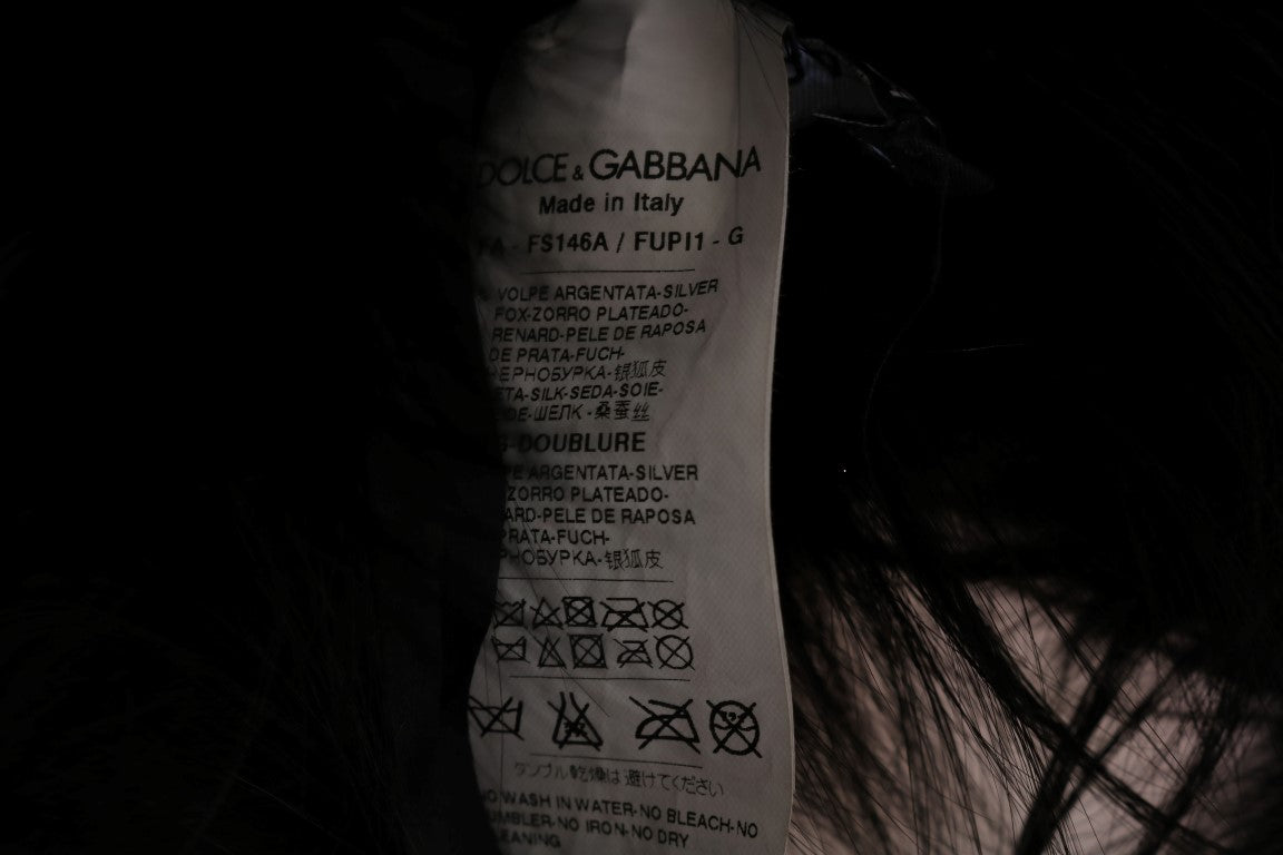 Елегантний хутровий шарф Dolce &amp; Gabbana чорного лисиці
