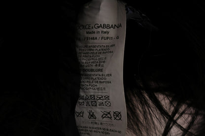 Елегантний хутровий шарф Dolce &amp; Gabbana чорного лисиці