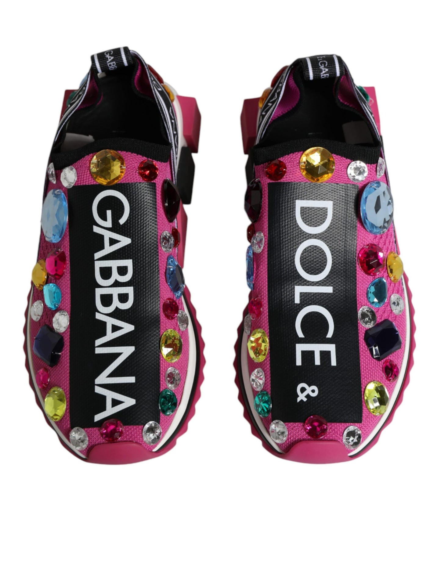 Низькі кросівки Dolce &amp; Gabbana Pink Sorrento Crystals