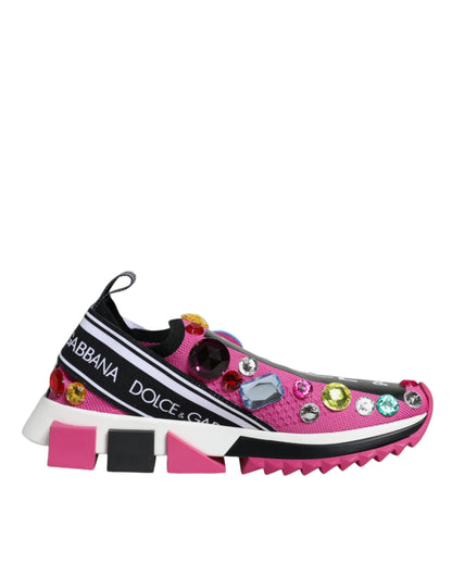 Низькі кросівки Dolce &amp; Gabbana Pink Sorrento Crystals