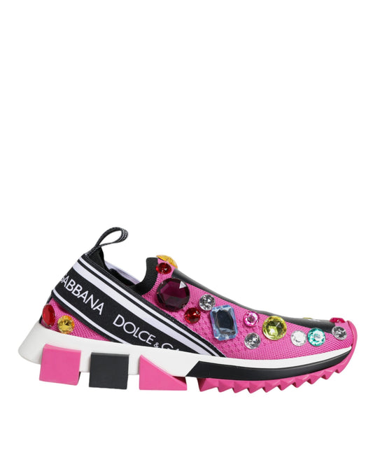 Низькі кросівки Dolce &amp; Gabbana Pink Sorrento Crystals