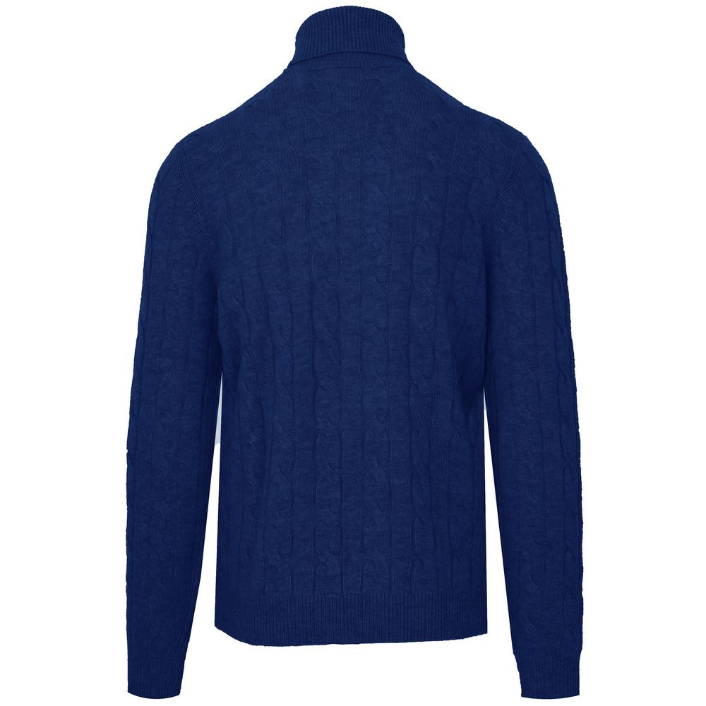 Malo Blue Wool Men's Turtleneck Sweater