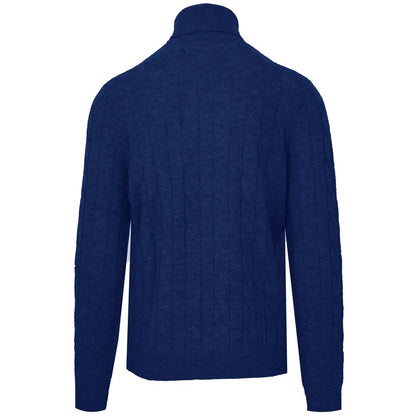Malo Blue Wool Men's Turtleneck Sweater