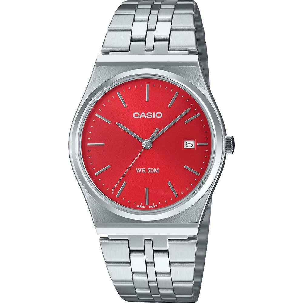 Срібний сталевий годинник Casio