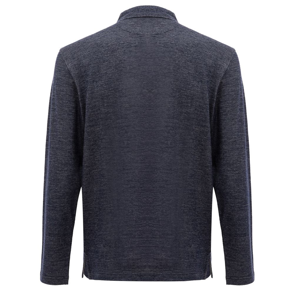 Синя вовняна сорочка поло Corneliani