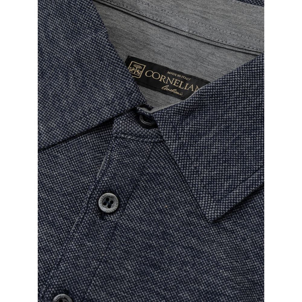 Синя вовняна сорочка поло Corneliani