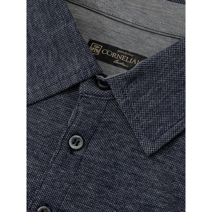 Синя вовняна сорочка поло Corneliani