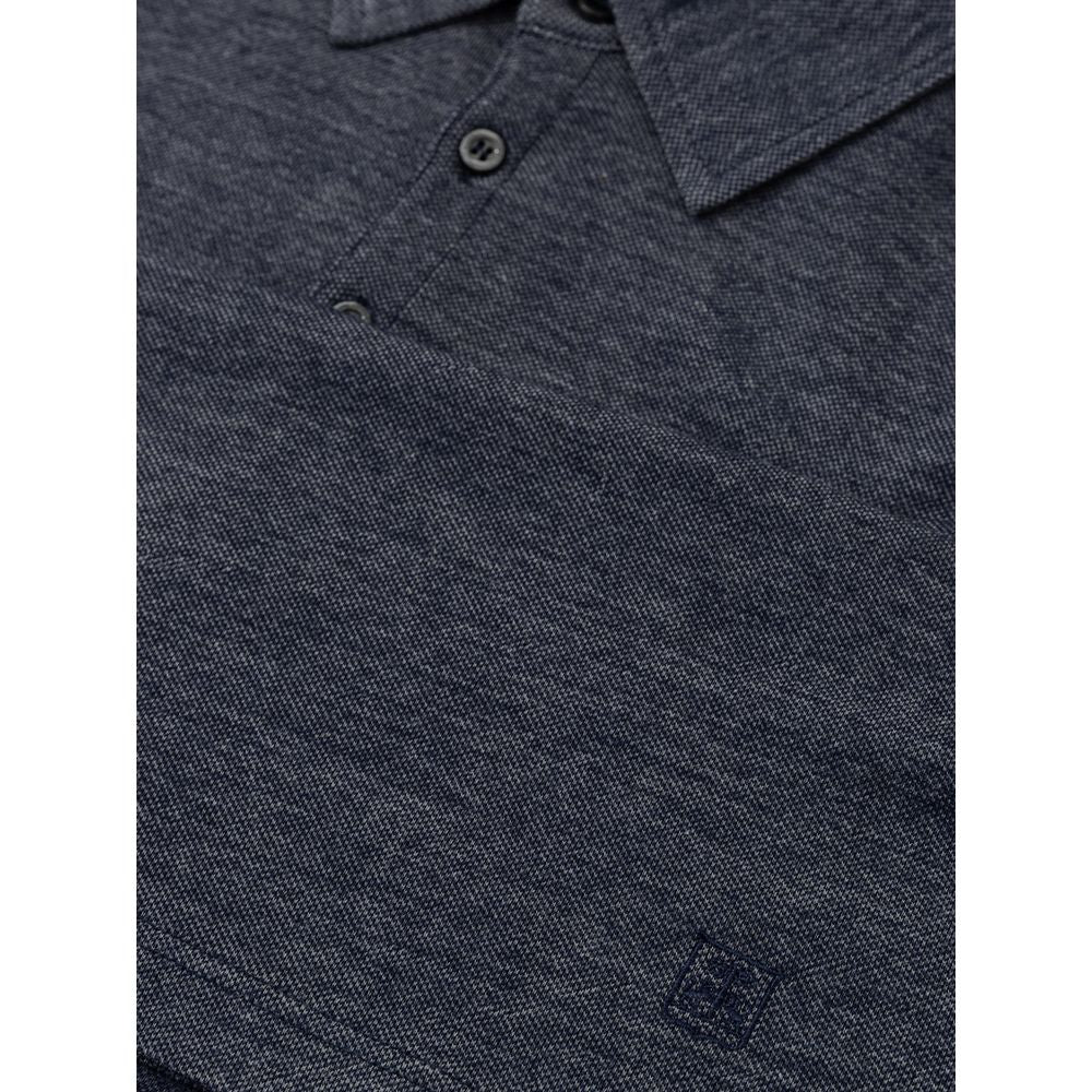 Синя вовняна сорочка поло Corneliani