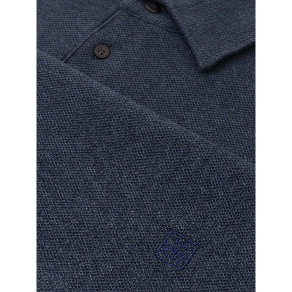 Синя бавовняна сорочка поло Corneliani