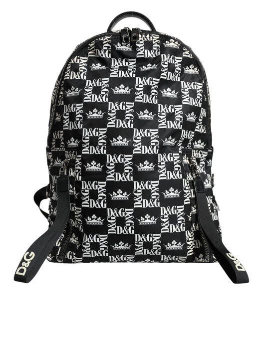 Нейлонова сумка-рюкзак Dolce &amp; Gabbana Black White DG Crown Logo