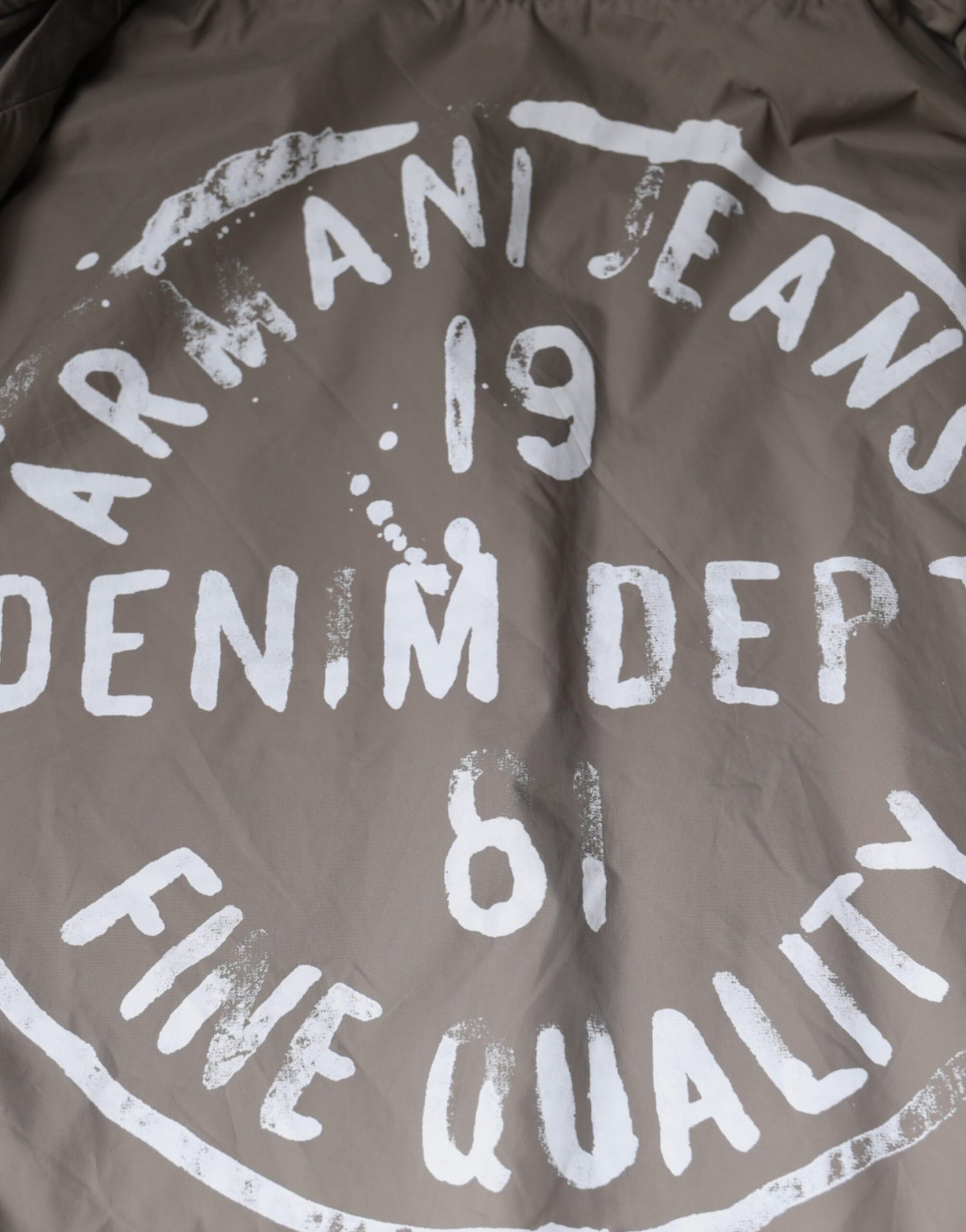 Коричневий бавовняний бомбер Armani Jeans на повній блискавці з логотипом