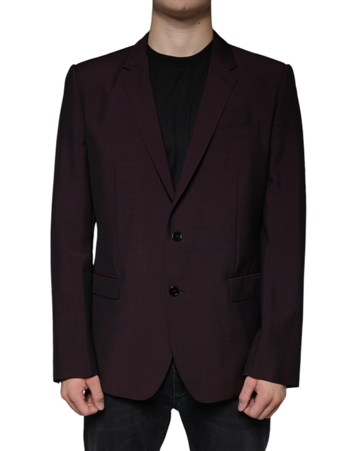 Вовняний однобортний піджак Dolce &amp; Gabbana Bordeaux