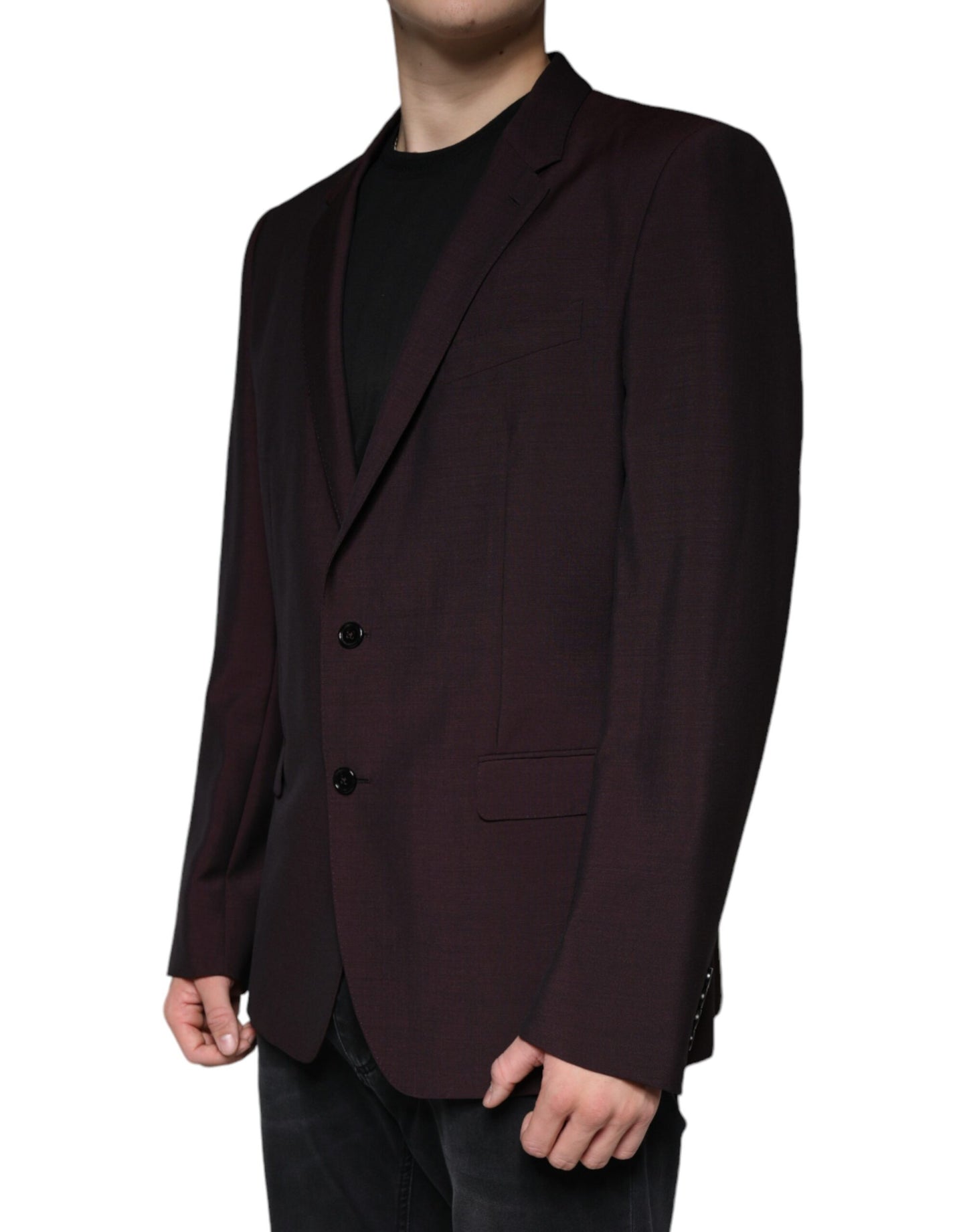 Вовняний однобортний піджак Dolce &amp; Gabbana Bordeaux