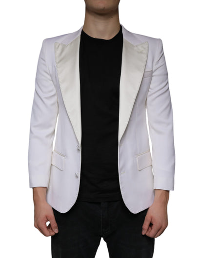 Однобортний піджак Dolce &amp; Gabbana Off White Wool