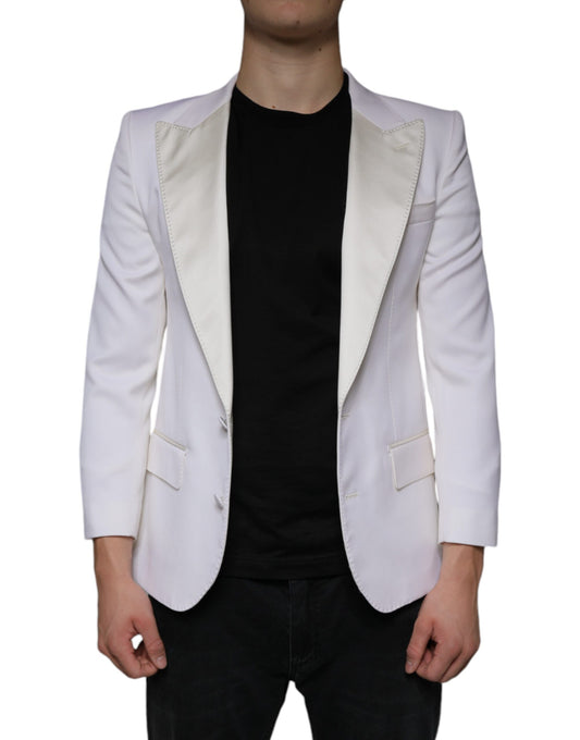 Однобортний піджак Dolce &amp; Gabbana Off White Wool
