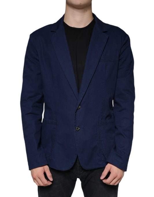 Синій однобортний піджак Dolce &amp; Gabbana Notch