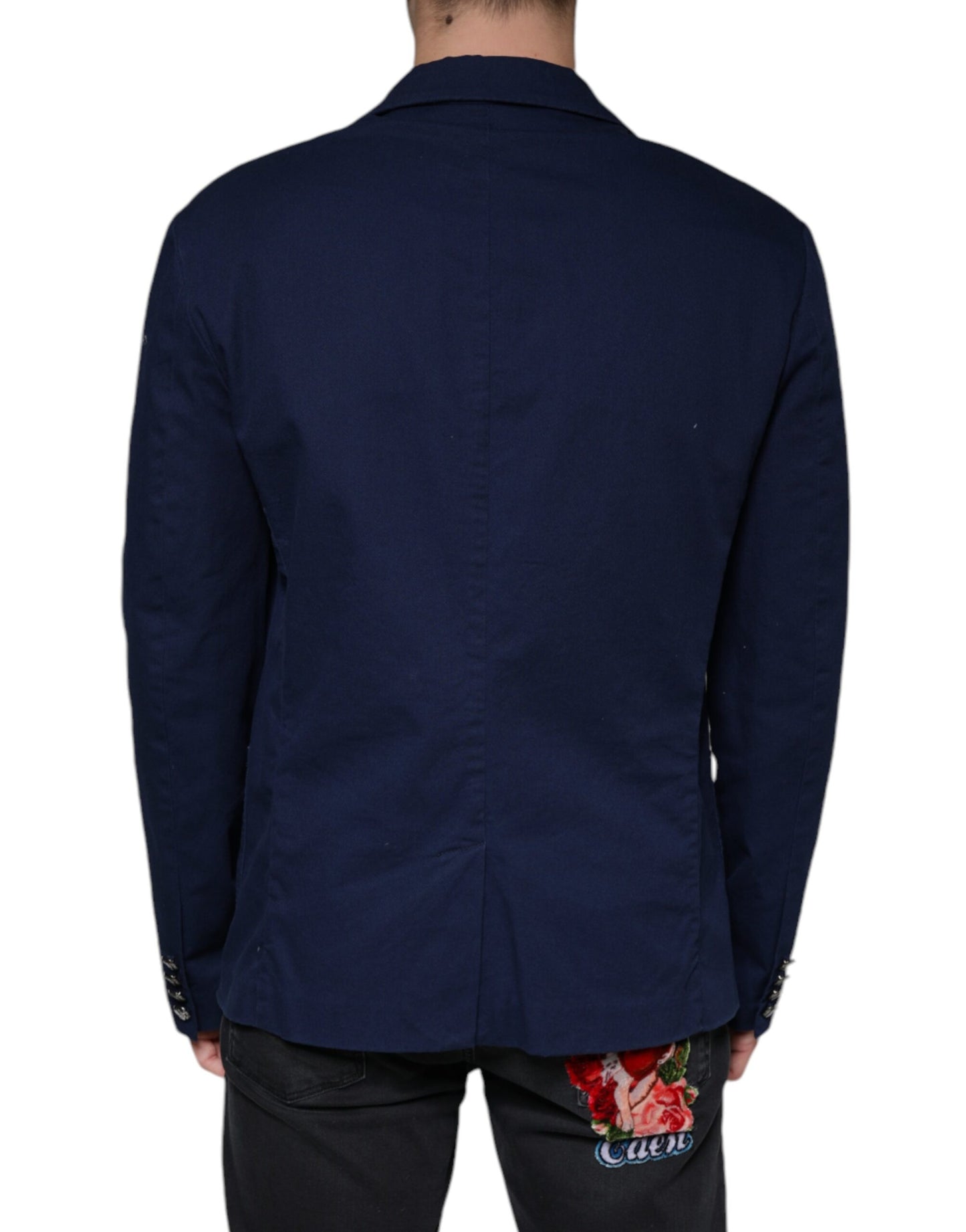 Синій однобортний піджак Dolce &amp; Gabbana Notch
