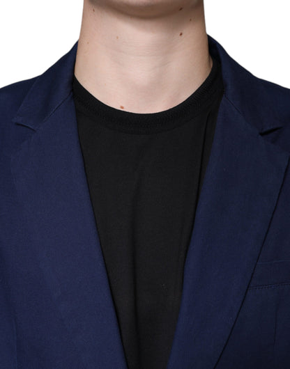 Синій однобортний піджак Dolce &amp; Gabbana Notch