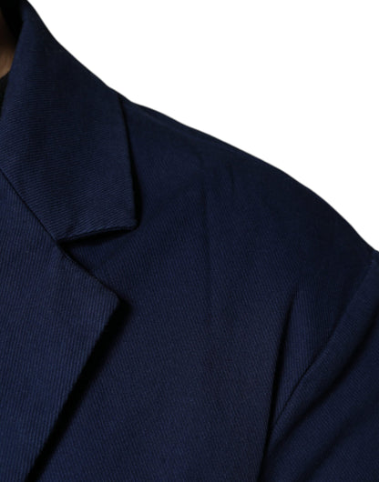 Синій однобортний піджак Dolce &amp; Gabbana Notch