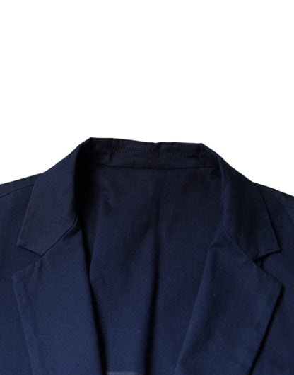 Синій однобортний піджак Dolce &amp; Gabbana Notch