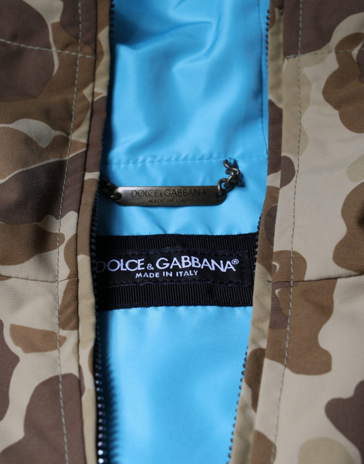 Коричневий камуфляжний пуловер з капюшоном Dolce &amp; Gabbana