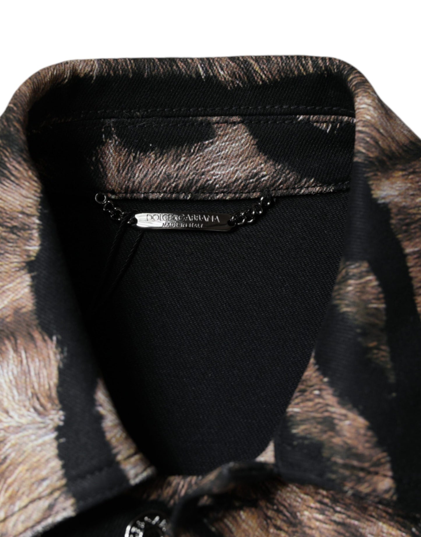 Куртка Dolce &amp; Gabbana з коричневим тигром і ґудзиками